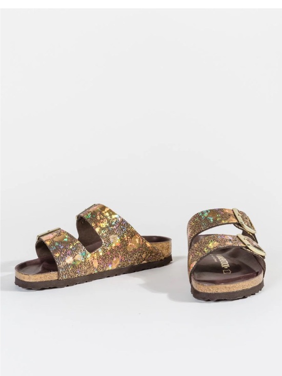 Birkenstock Shoes - Birkenstock Arizona LUX Arizona Brown & Metallic Sandal in Iridescent Gold, USED